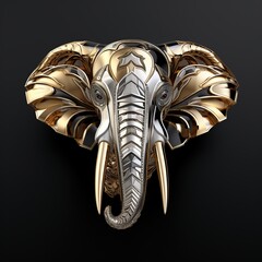 Metal elephant symbol, best for 3D Printed Models. generative AI