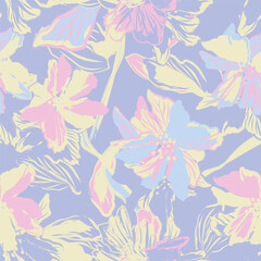 Pastel Abstract Floral Seamless Pattern Design