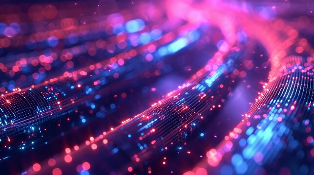 digital illustration showcasing the intricate structure of a fiber optic cable, highlighting its high-speed data transmission capabilities