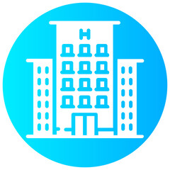 hospital round solid vector icon