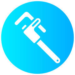 stillson wrench round solid vector icon