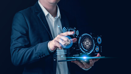 Artificial intelligence technology, Digital innovation concept Smart Robot automation generate from...