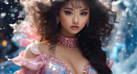 Obraz premium sensual lady close shot with crystal blur background