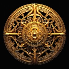 Golden colored intricate symbol ancient image Generative AI