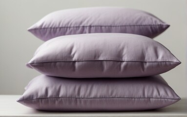 Fototapeta na wymiar Violet pillows on plain white background from AI Generated