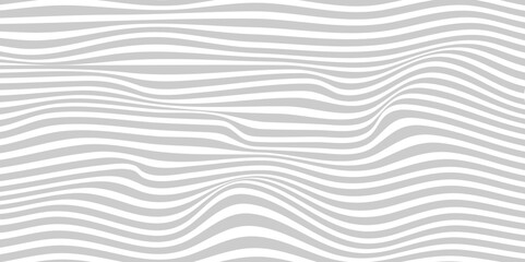 abstract wavy background. Seamless grey wavy line pattern. Abstract wave curved lines. Stylized monochrome line art background. Simple wavy background. Vector illustration of stripes, op art..