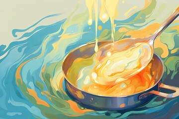 Broth Watercolor illustration. Hand-drawn underwater element design. Artistic vector marine design element. Illustration for greeting cards, printing, and other design projects. Generative AI