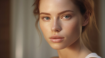 Beauty in simplicity: a model with clear,  blemish-free skin