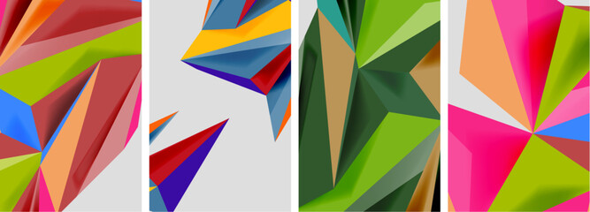 Triangle low poly mosaic posters. Vector illustration For Wallpaper, Banner, Background, Card, Book Illustration, landing page