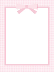 ギンガムチェックのリボンフレーム