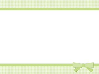 ギンガムチェックのリボンフレーム