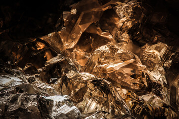 skeletal smoky quartz. macro detail texture background. close-up raw rough unpolished semi-precious...