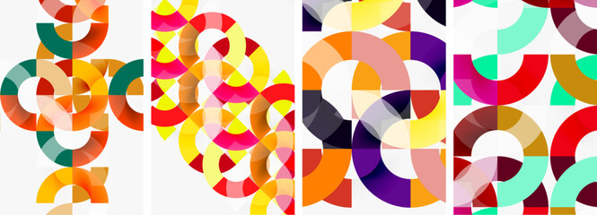 Set of round lines and circles poster backgrounds. Vector illustration For Wallpaper, Banner, Background, Card, Book Illustration, landing page