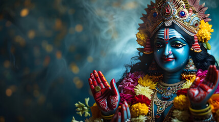 Portrait of Hindu Kali goddess statue