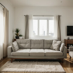 modern living room with white sofa