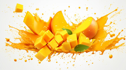 Mango juice is a fruit - obrazy, fototapety, plakaty