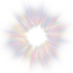 An abstract cut out transparent iridescent color streak blur design element.