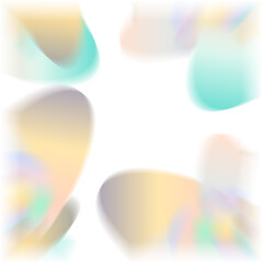 An abstract cut out transparent iridescent color streak blur design element.
