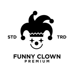clown head face logo icon design illustration