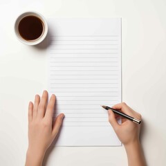 White blank paper  with coffee