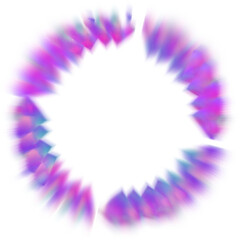 An abstract cut out transparent iridescent color streak blur design element.