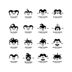 clown head face logo icon design illustration