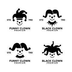 clown head face logo icon design illustration