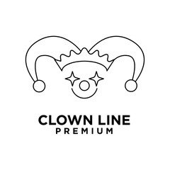 clown line head face logo icon design illustration