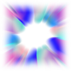 An abstract cut out transparent iridescent color streak blur design element.