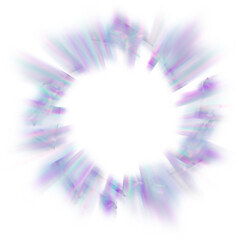 An abstract cut out transparent iridescent color streak blur design element.