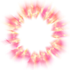 An abstract cut out transparent iridescent color streak blur design element.
