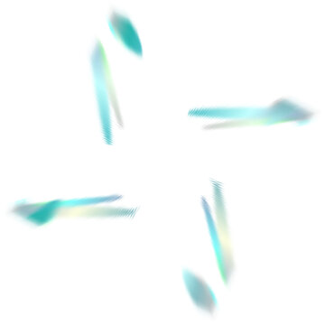 An abstract cut out transparent iridescent color streak blur design element.