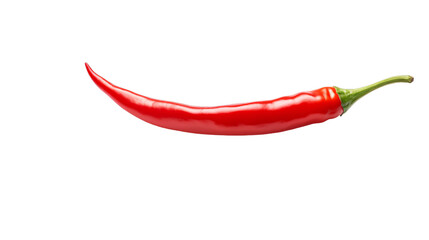 Spicy red hot chili pepper isolated without background, transparent PNG, Horizontal red chili, Red hot chili pepper close-up, transparent background