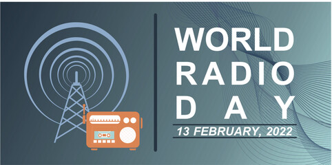 world radio day illustration vector graphic concept. Good for background.