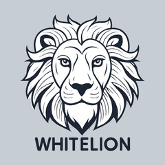 Lion head vector, black and white illustration