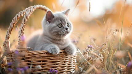 kitten in a basket