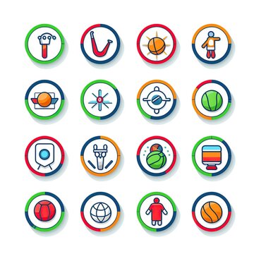 A great collection of vector sports icons to beautify presentation creation. Generative AI