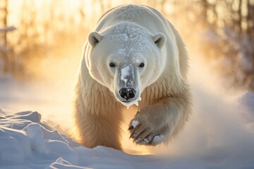 A striking image of a polar bear - obrazy, fototapety, plakaty