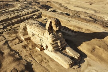 The Sphinx in Giza, Egypt, aerial view