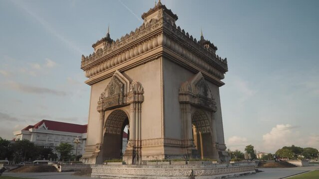 Architecture of the Patuxai Monument, Arc de Triomphe version of Vientiane, Laos