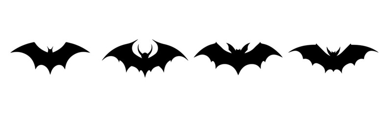 silhouette of bats - obrazy, fototapety, plakaty