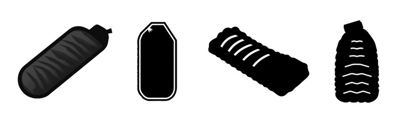 black and white illustration of a black and white  camping bag