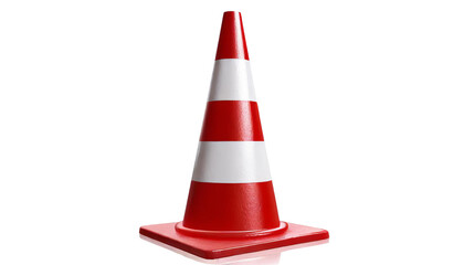 Traffic cone isolated on transparent background. 3d render.