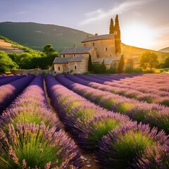 Luberon Regional Natural Park in France., see and smell acres of blooming lavender plants