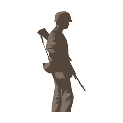 silhouette illustration of soldiers at war