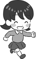 元気に走る子どものイラスト