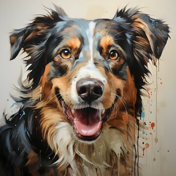 HD Portraits of Dog in Oil Painting Palette