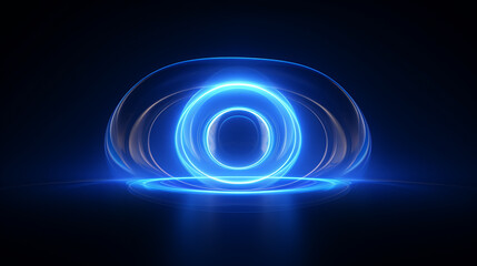 blue light effect with on black background 3d rendering