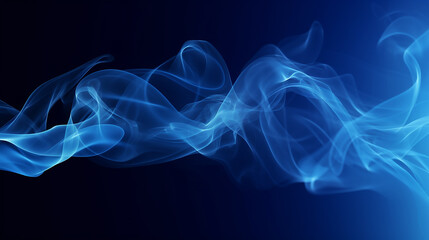 blue light effect with smoke on black background 3d rendering