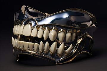 Dental anatomy - Opened Dentures. Medically accurate dental 3D illustration Generative AI